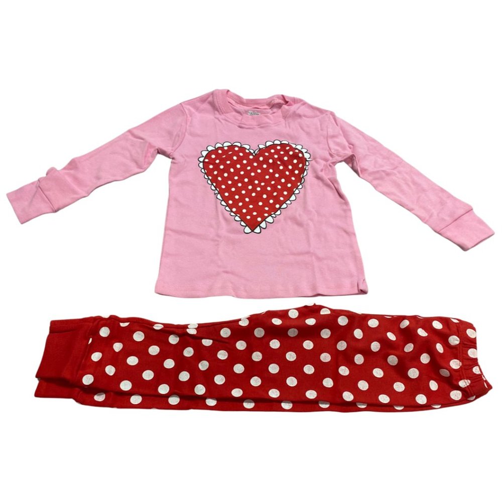 Shelry Little Girls Heart Pajama 2 pieces Set-Size 3 Years